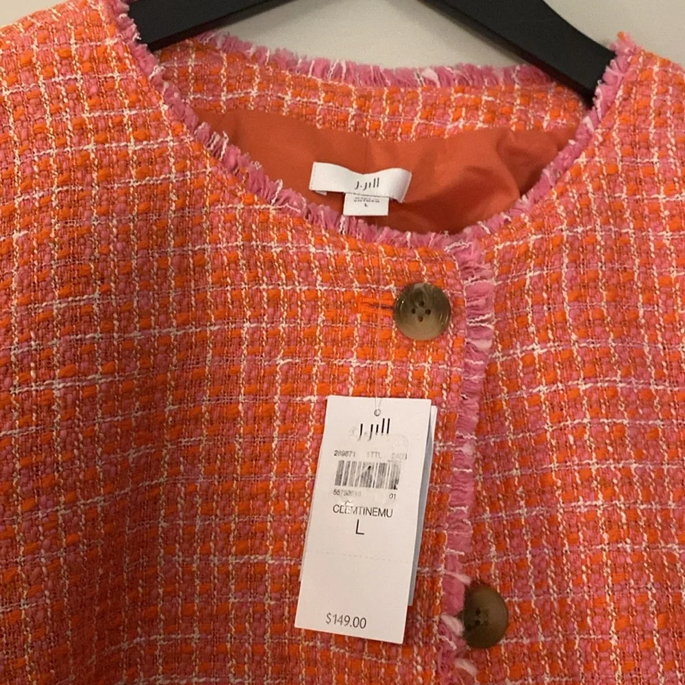 J Jill Dahlia Tweed Jacket in Clementine - Picture 7 of 7